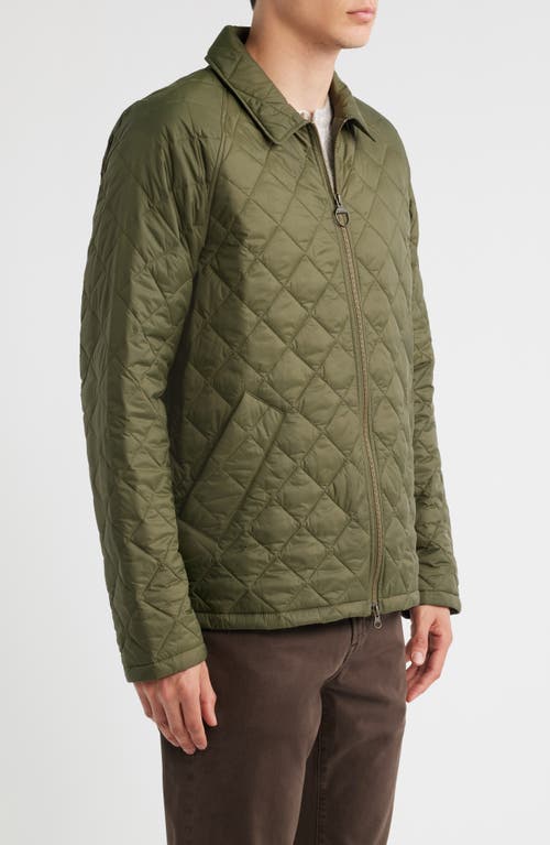 Barbour Tracker Diamond Quilted Jacket In Green