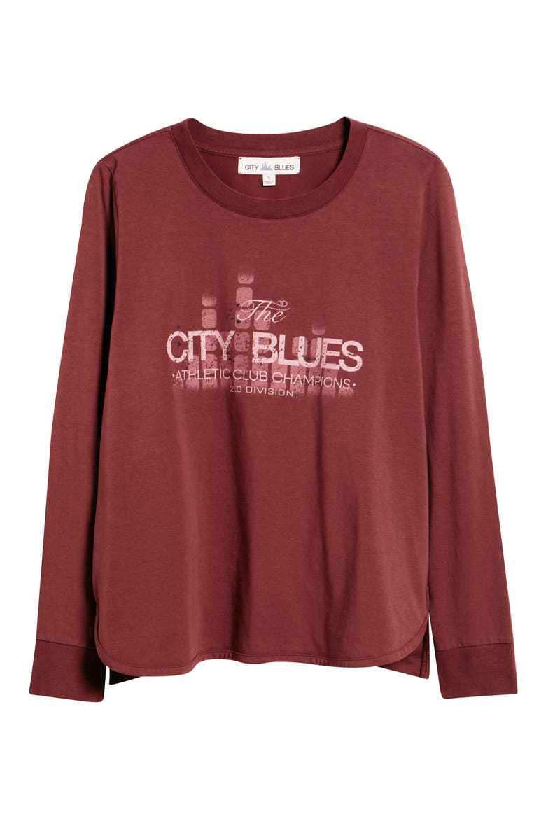 Graphic Print Cotton Blend Top, Alternate, color, PLUM
