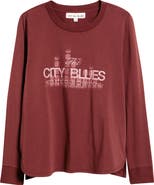 CITY BLUES Graphic Print Cotton Blend Top