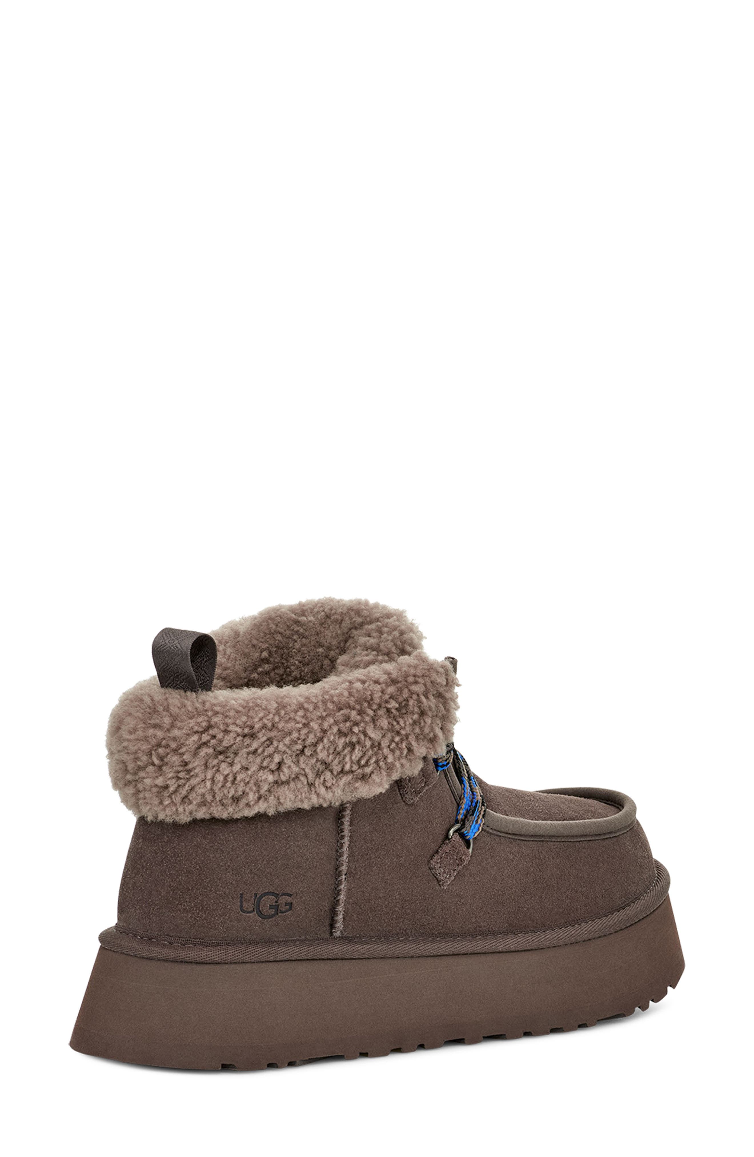 Funkarra Genuine Shearling Cabin Cuff Bootie, Alternate, color, THUNDER CLOUD