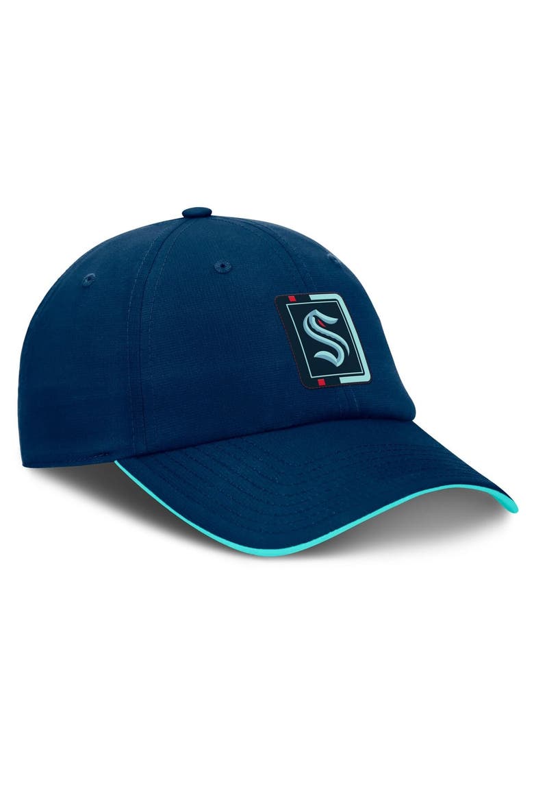 Men's Fanatics Deep Sea Blue/Light Blue Seattle Kraken Authentic Pro Ripstop Adjustable Hat, Alternate, color, Navy