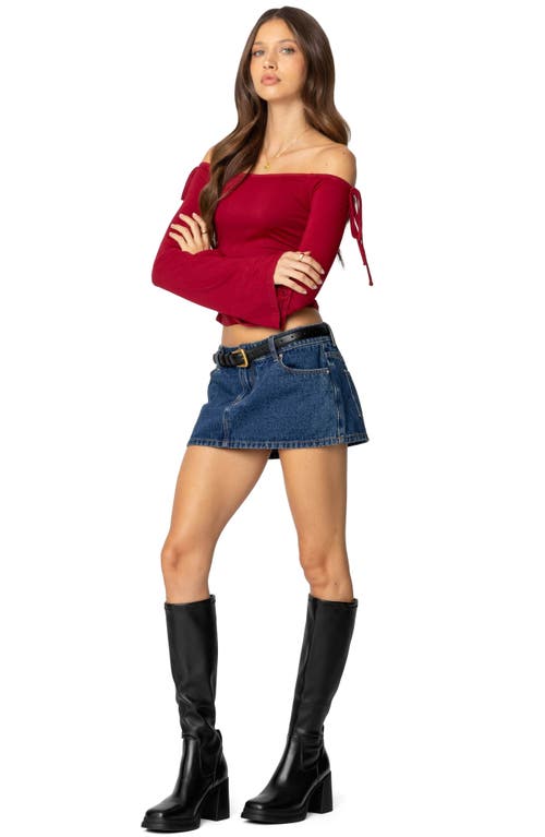 EDIKTED EDIKTED KEAGHAN OFF THE SHOULDER BELL SLEEVE TOP