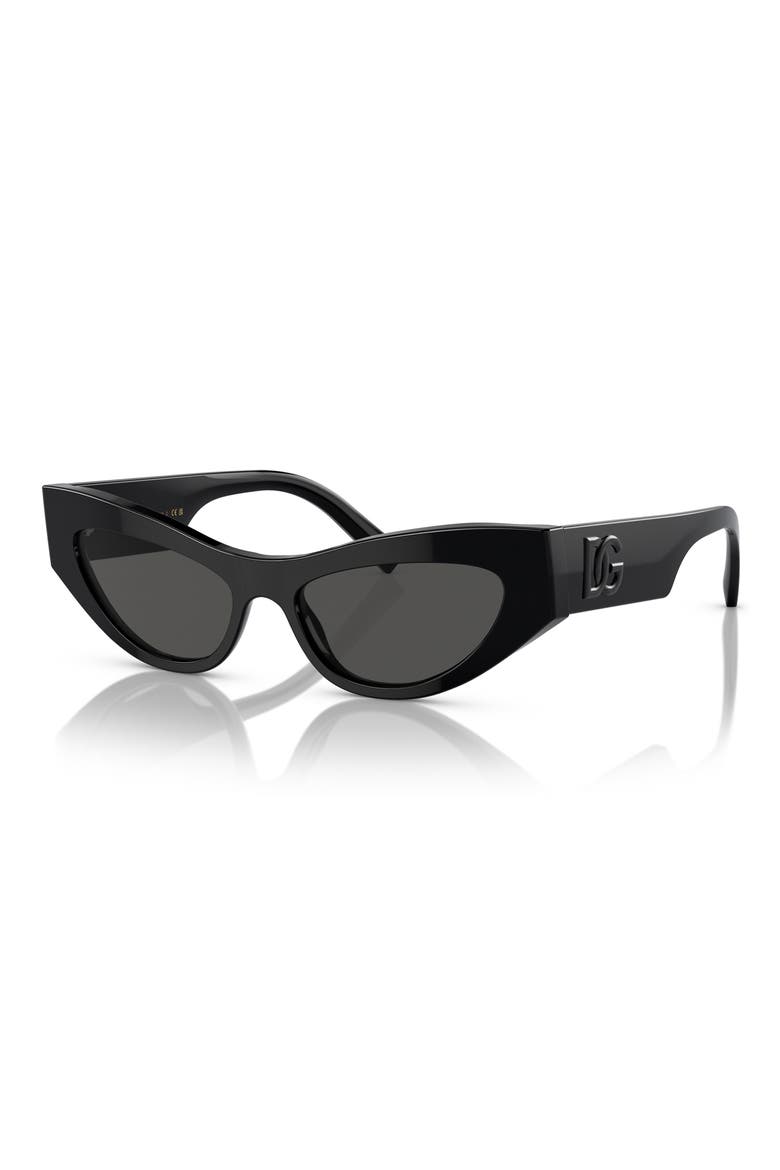 52mm Gradient Cat Eye Sunglasses, Alternate, color, BLACK