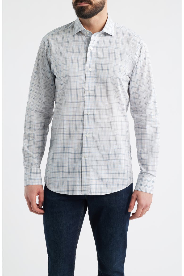 Crown Crafted Pietro Cotton Poplin Button-Up Shirt, Main, color, BRITISH GREY