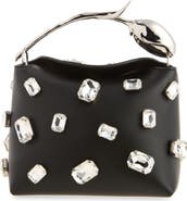 Erdem Mini Bloom Crystal Embellished Leather Handbag