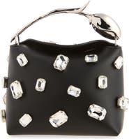 Erdem Mini Bloom Crystal Embellished Leather Handbag