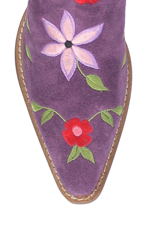 Dingo Flower Power Knee High Western Boot In Purple