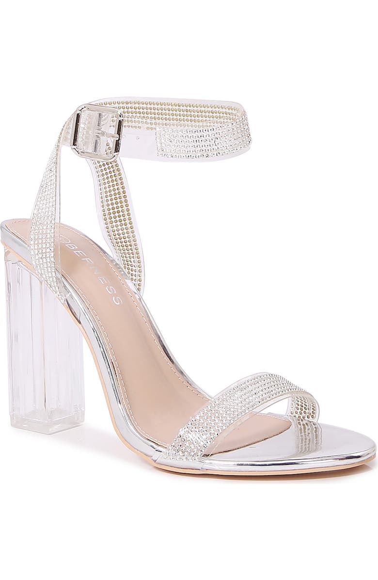 BERNESS Ember Rhinestone Clear Sandal, Main, color,