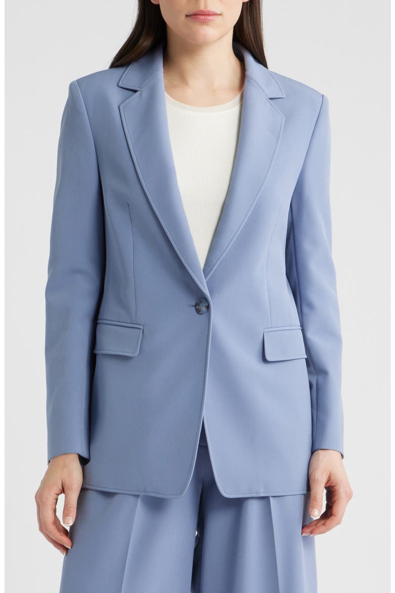 Jabla One-Button Crepe Blazer, Alternate, color, BRIGHT BLUE