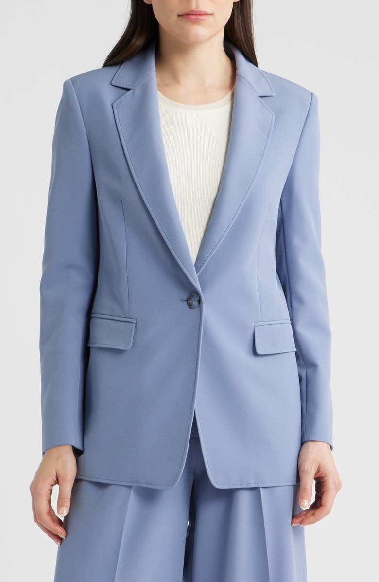 BOSS Orange Jabla One-Button Crepe Blazer, Alternate, color, Bright Blue
