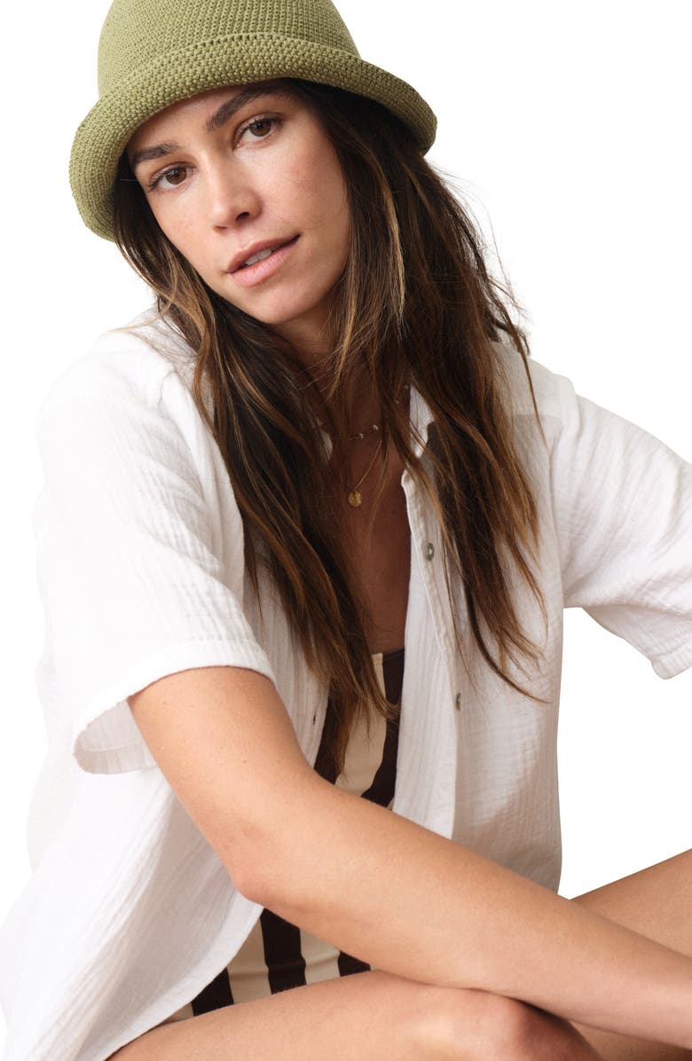 Marine Layer Bianca Organic Cotton Cover-Up Shirtdress, Alternate, color,