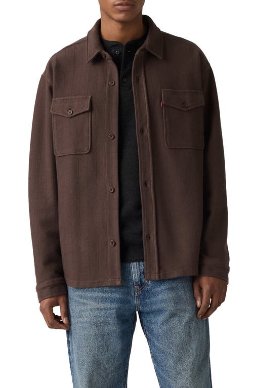 Levi's Bayview Soft Worker Cotton Button-up Overshirt In Brown