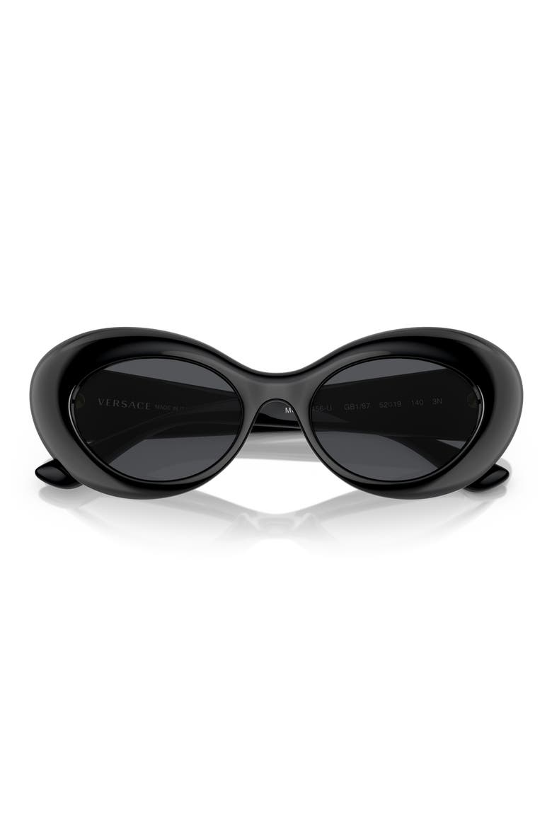 52mm Oval Sunglasses, Alternate, color, BLACK