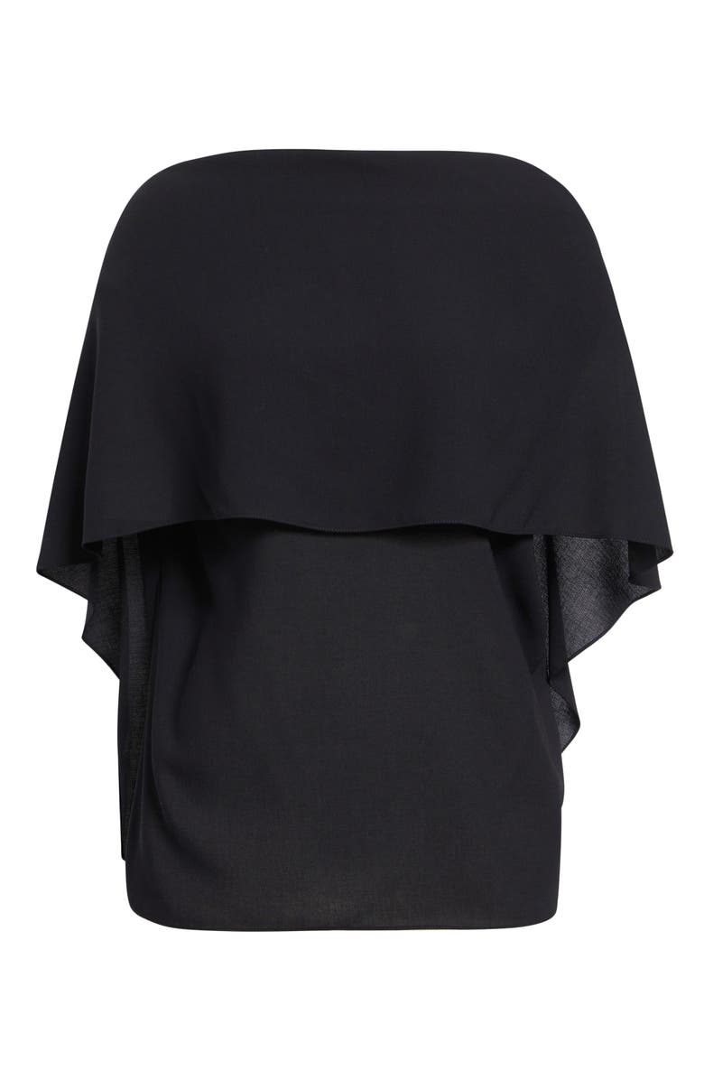 Michael Kors Collection Wool Crepe Cape Top, Alternate, color, Black