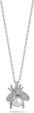 SPHERA MILANO Cultured Freshwater Pearl Bee Pendant Necklace
