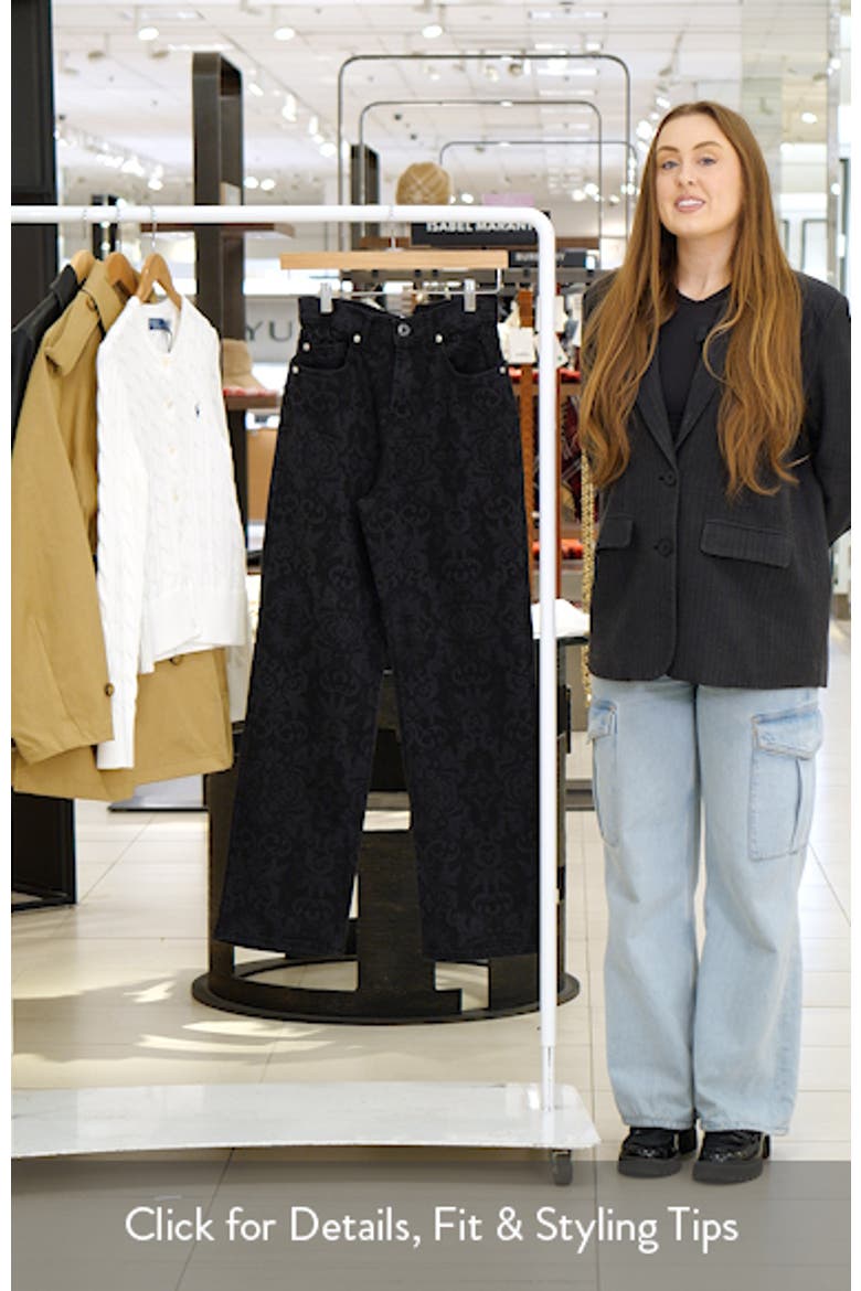 Printed Cinch High Waist Wide Leg Jeans video
