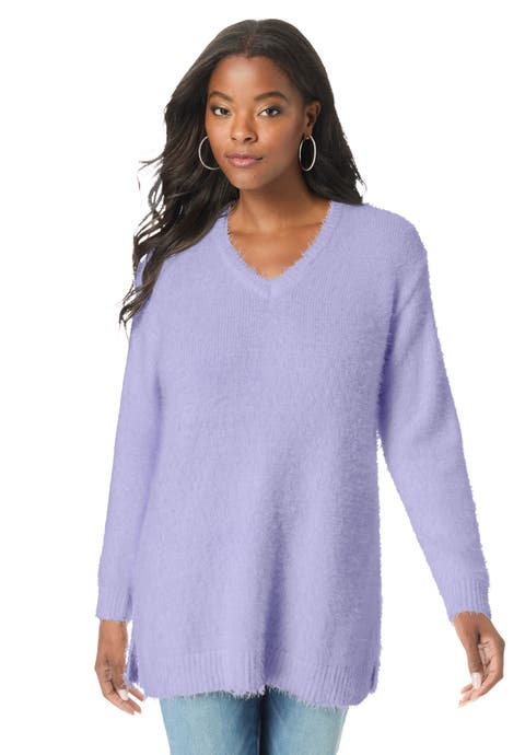 Eyelash V Neck Sweater