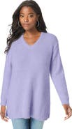 Roaman's Eyelash V Neck Sweater