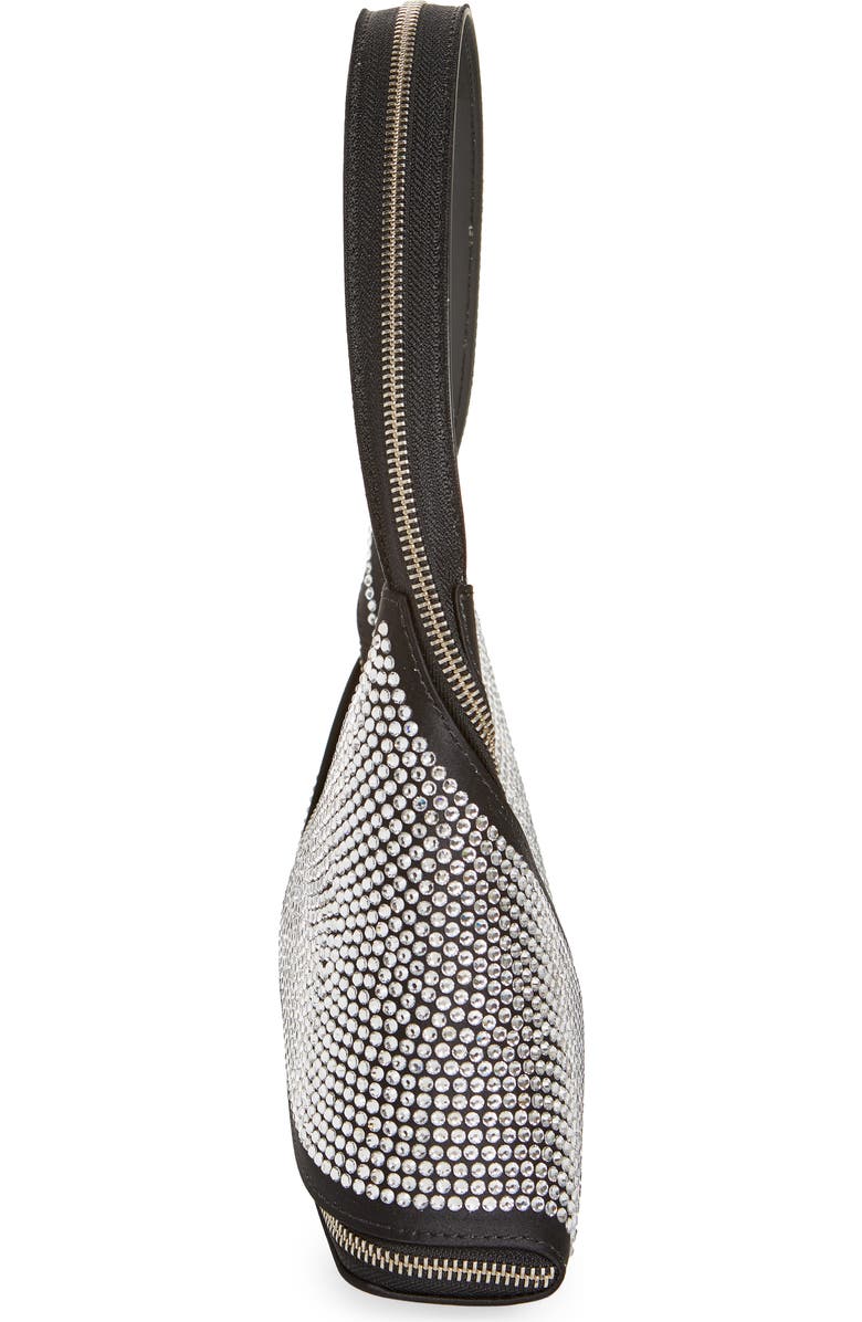 Coperni Swipe Crystal Zip Baguette Handbag, Alternate, color,