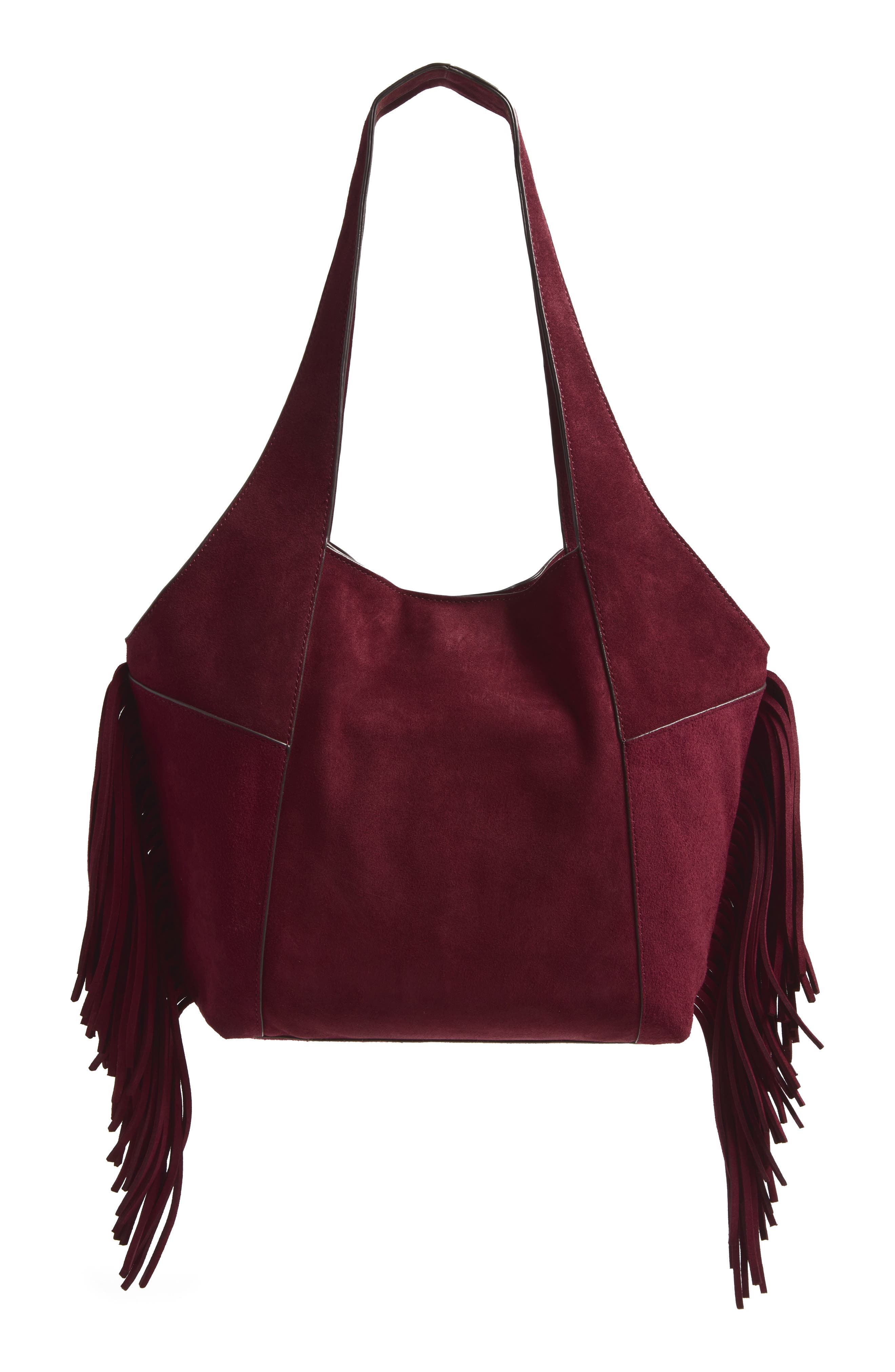 Brayton Fringe Suede Shopper, Alternate, color, DEY