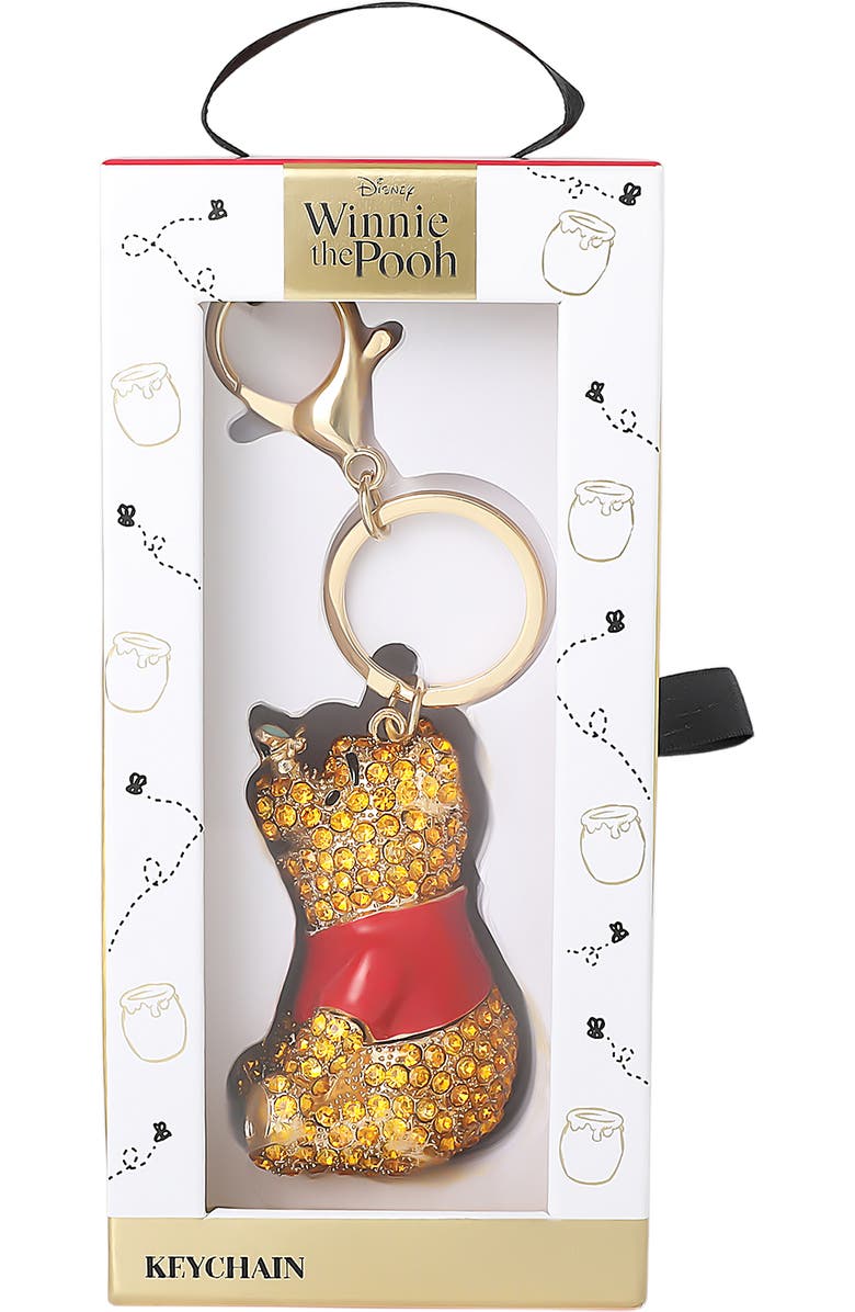 Disney Winnie the Pooh Crystal Pavé Crystal Bag Charm Keychain, Officially Licensed, Alternate, color, Orange