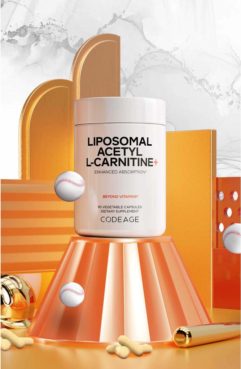 Codeage Liposomal Acetyl-L-Carnitine 500mg Supplement, Alternate, color, White