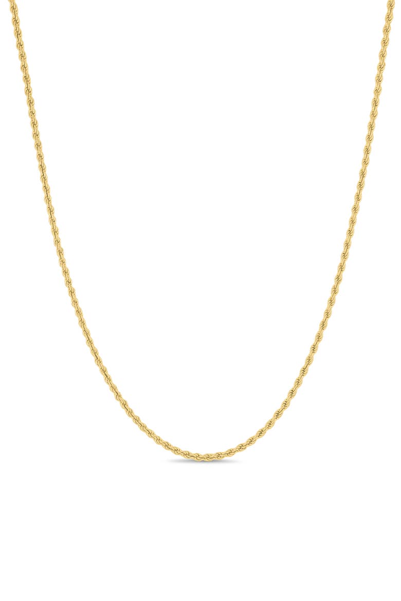 14K Gold Rope Chain Necklace, 2mm, Main, color, 14K YELLOW GOLD