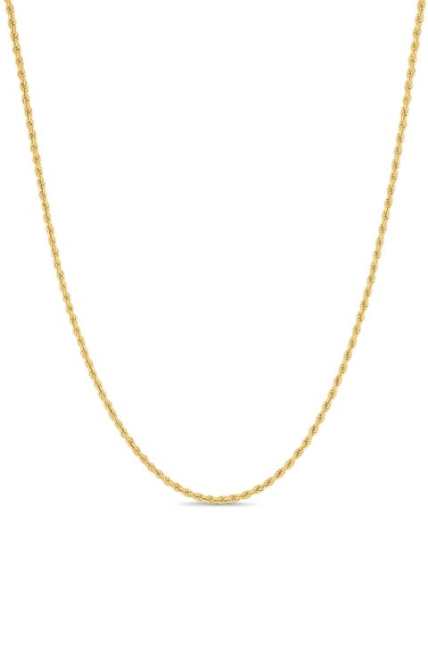 14K Gold Rope Chain Necklace