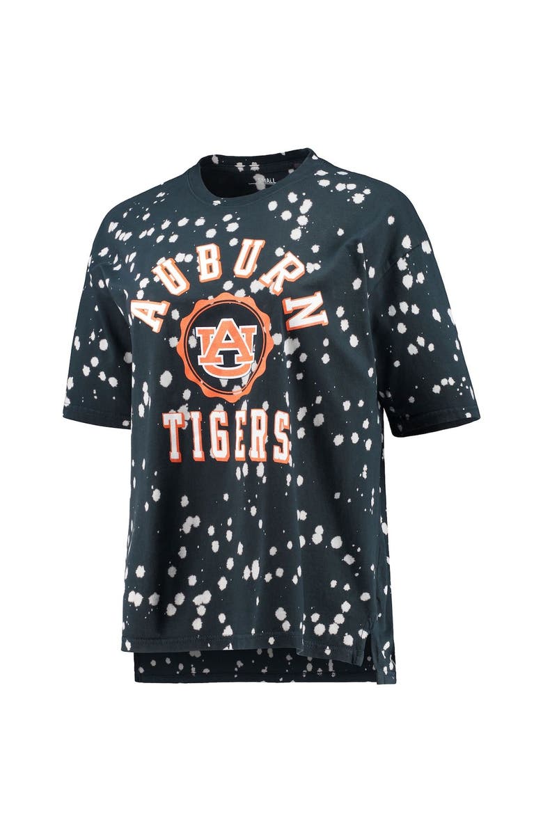 PRESSBOX Women's Pressbox Navy Auburn Tigers Bishop Bleach Wash T-Shirt, Alternate, color,