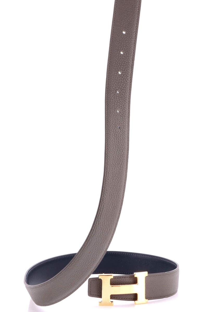 Pre-Owned Hermes Constance Reversible Belt Leather Medium, Alternate, color, Gray