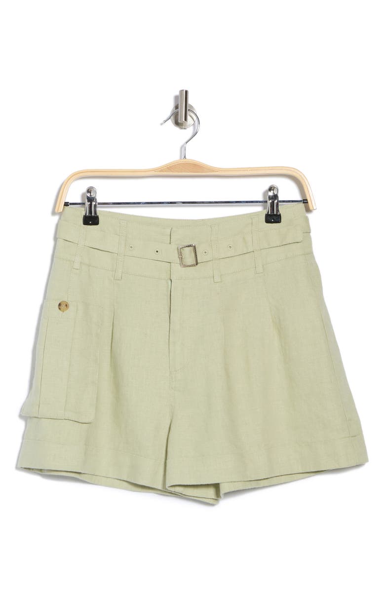 ATM Anthony Thomas Melillo Heavyweight Linen Belted Shorts, Alternate, color, Morning Mist
