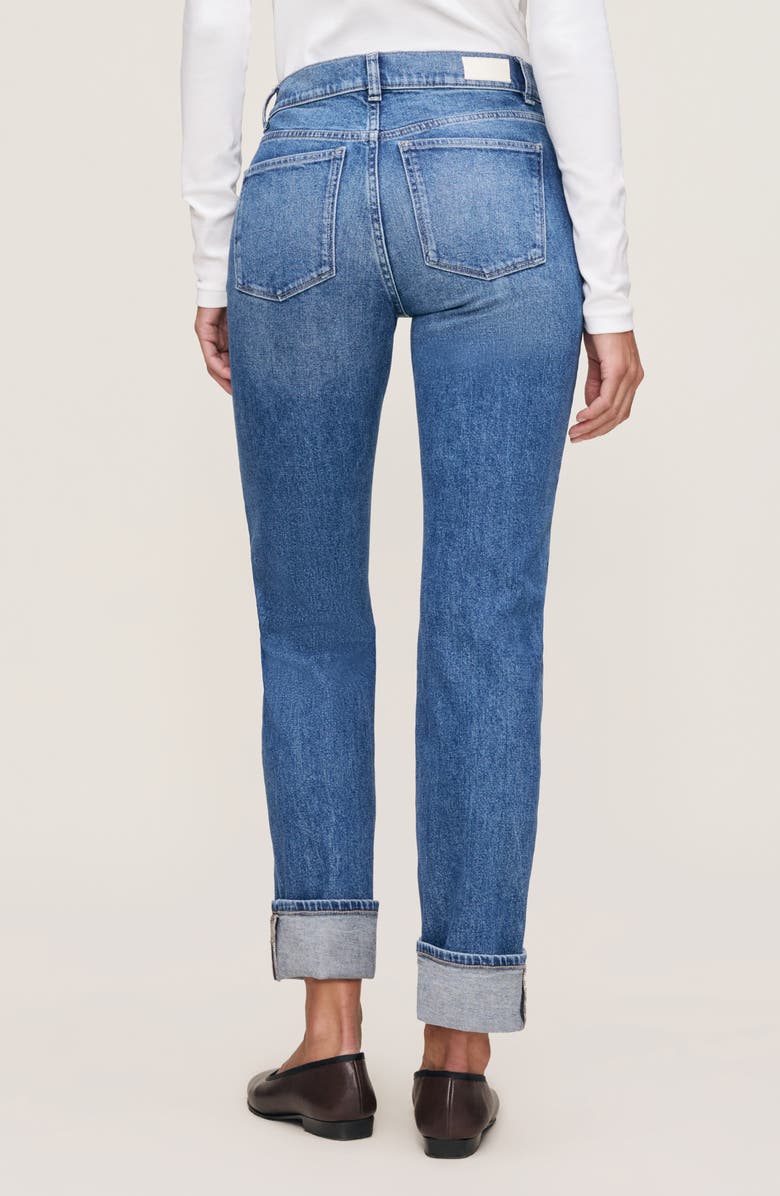 DL1961 Patti High Waist Straight Leg Jeans, Alternate, color, Opal Beach Cuffed