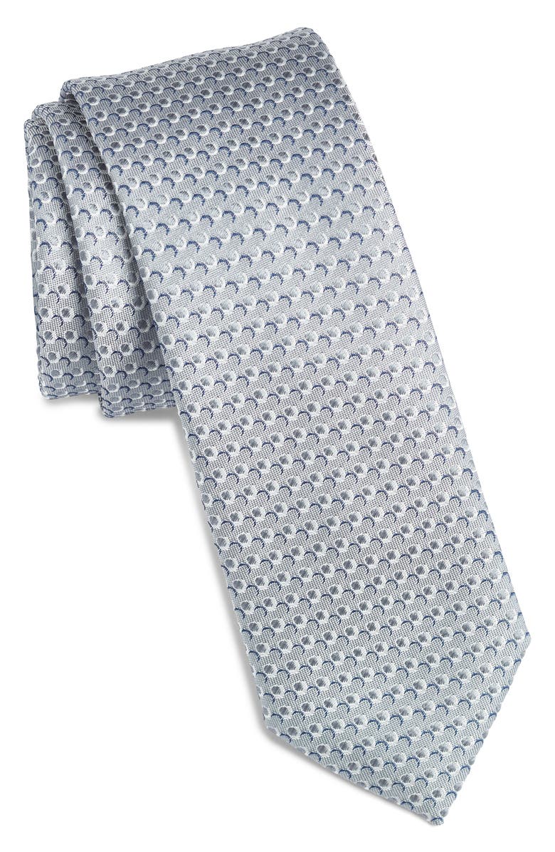 BOSS Geometric Pattern Silk Tie, Main, color,