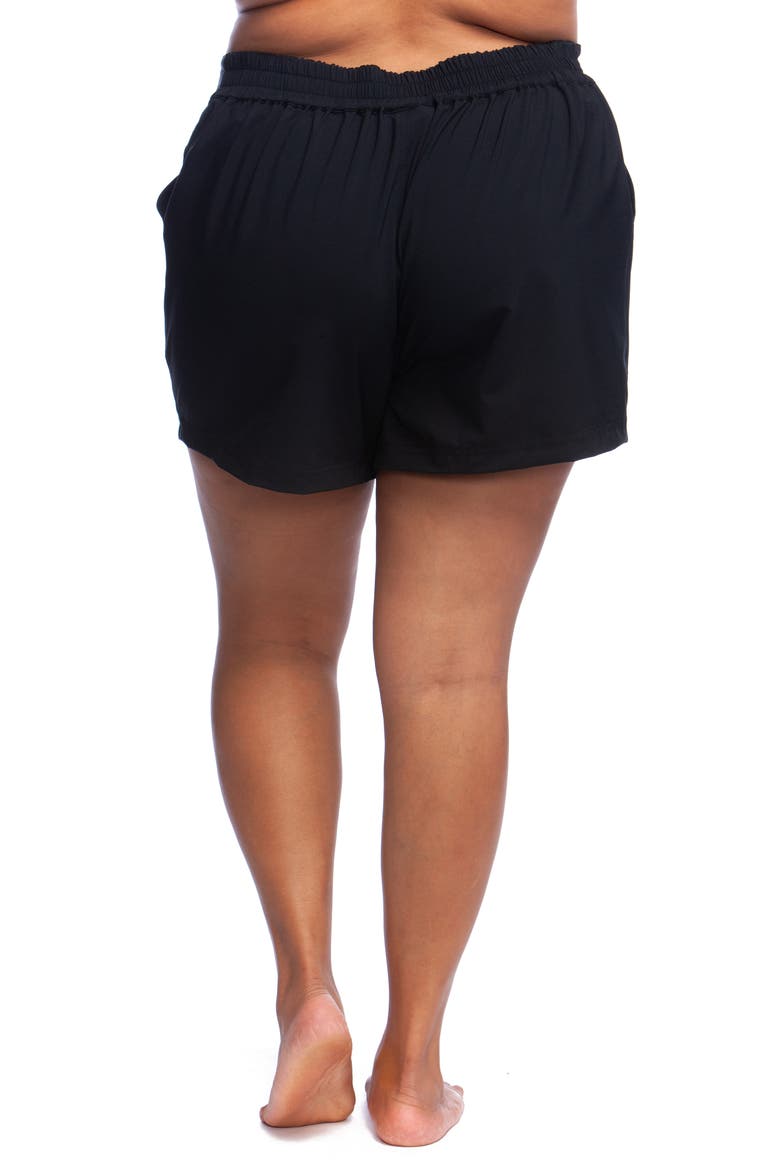 Tie Waist Board Shorts, Alternate, color, BLACK