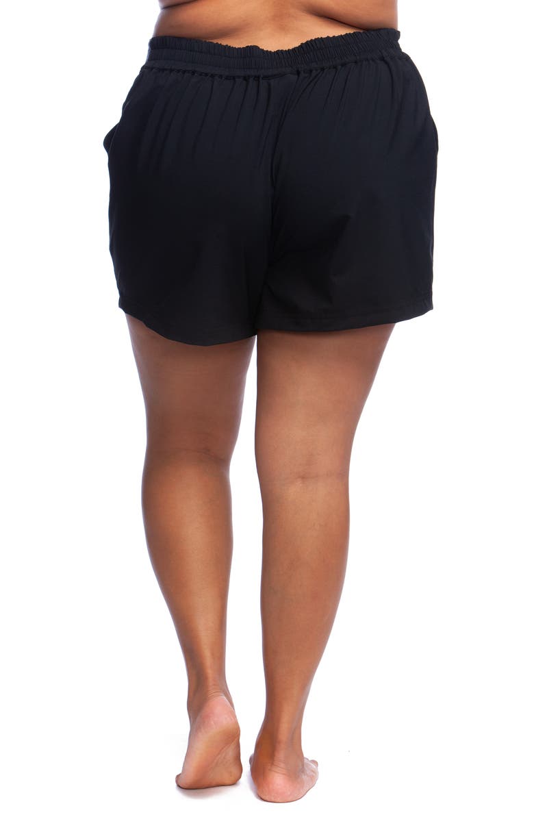 La Blanca Tie Waist Board Shorts, Alternate, color, Black