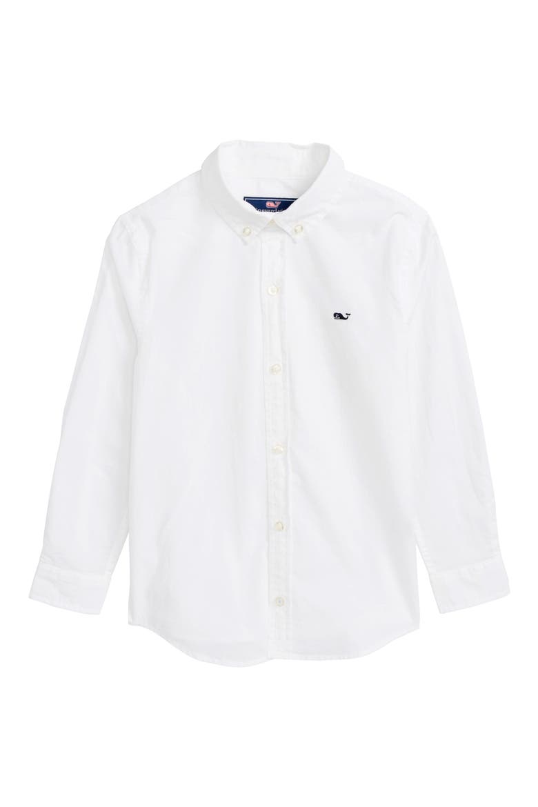 End on End Solid Whale Woven Shirt, Main, color, WHITE CAP