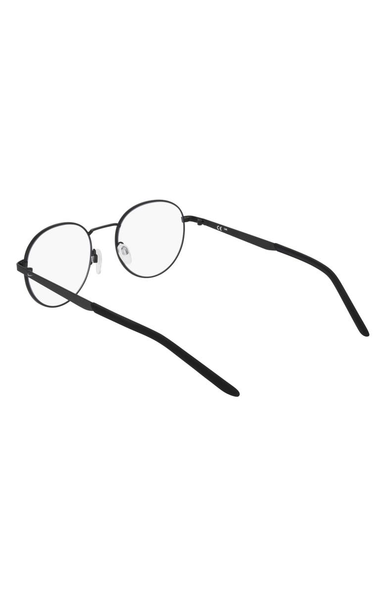 Nike Traveler Drift 51mm Round Blue Light Blocking Reading Glasses, Alternate, color, Matte Black / Blue Light