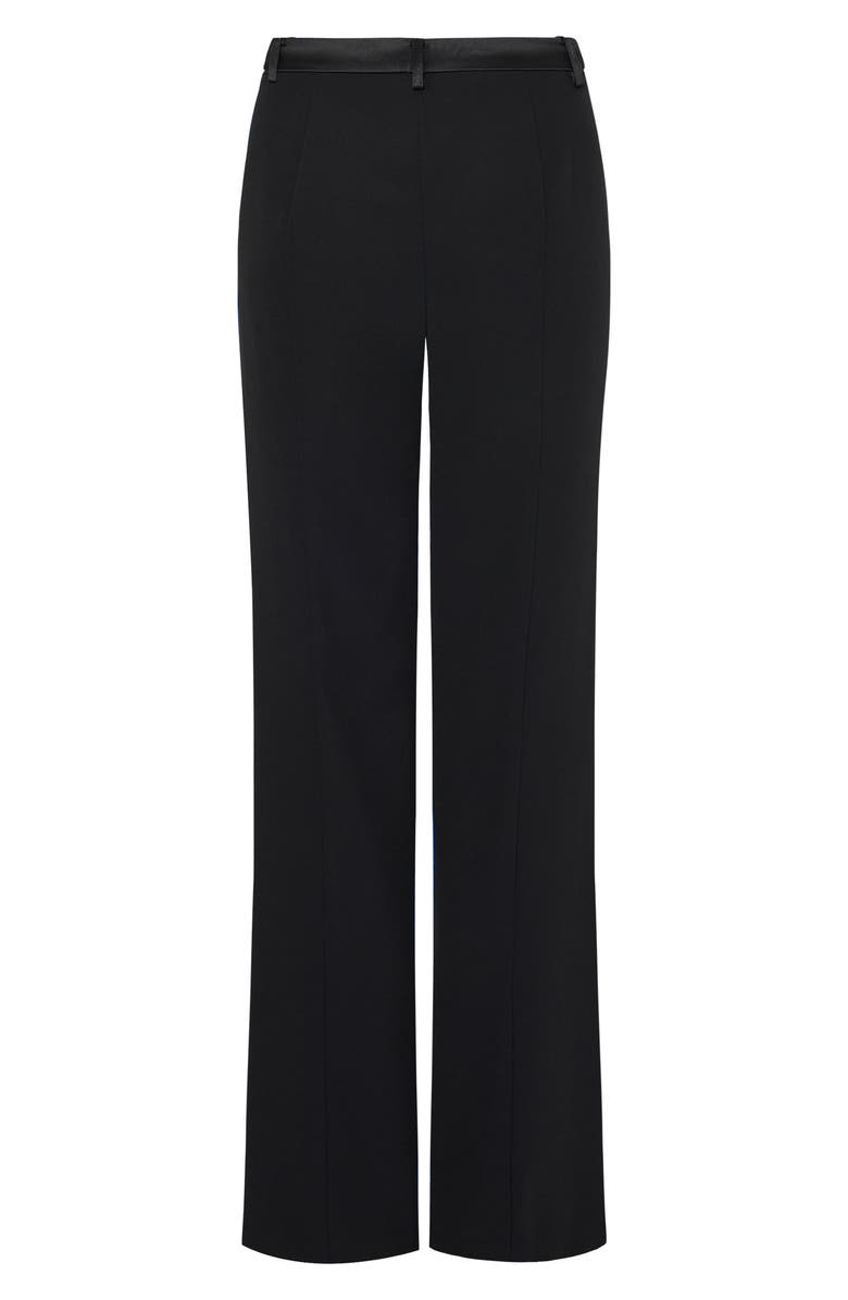 Milly Soren Low Rise Wide Leg Satin Trim Pants, Alternate, color, 