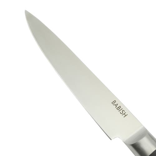 Babish 2-piece Stainless Steel Carving Knife And Fork Set With Ergonomic Abs Handles In Silver