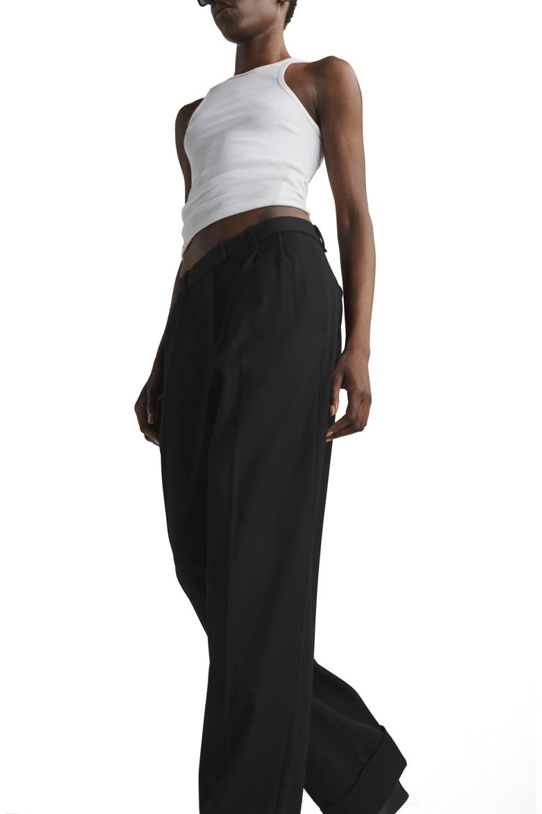 Marianne Virgin Wool Straight Leg Pants, Alternate, color, BLACK