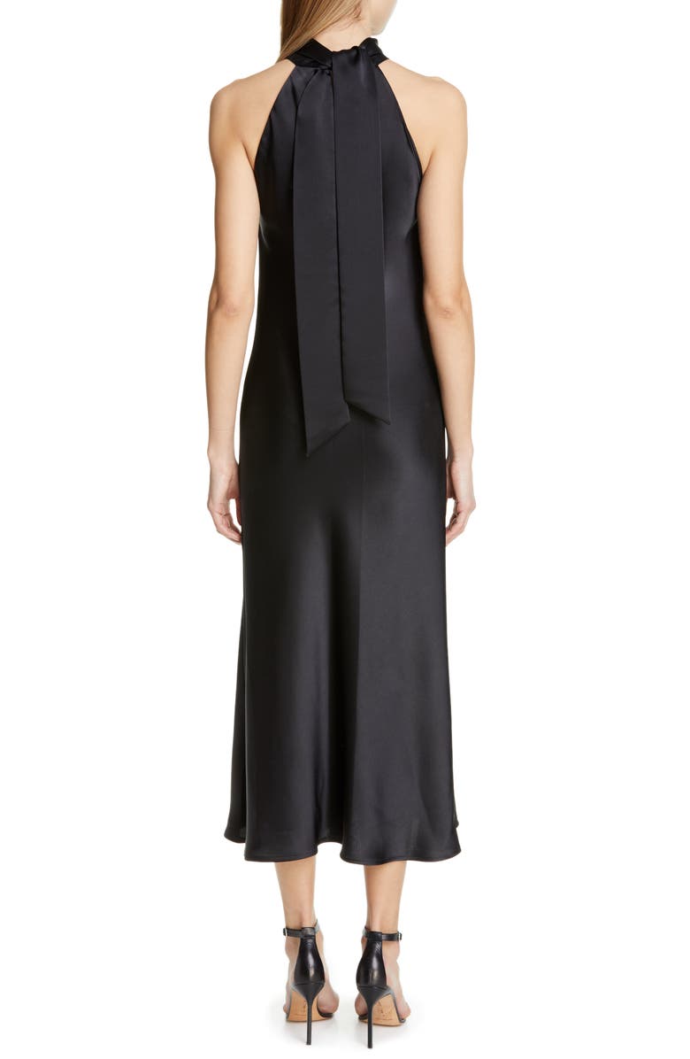 Galvan Satin Halter Neck Dress, Alternate, color, 
