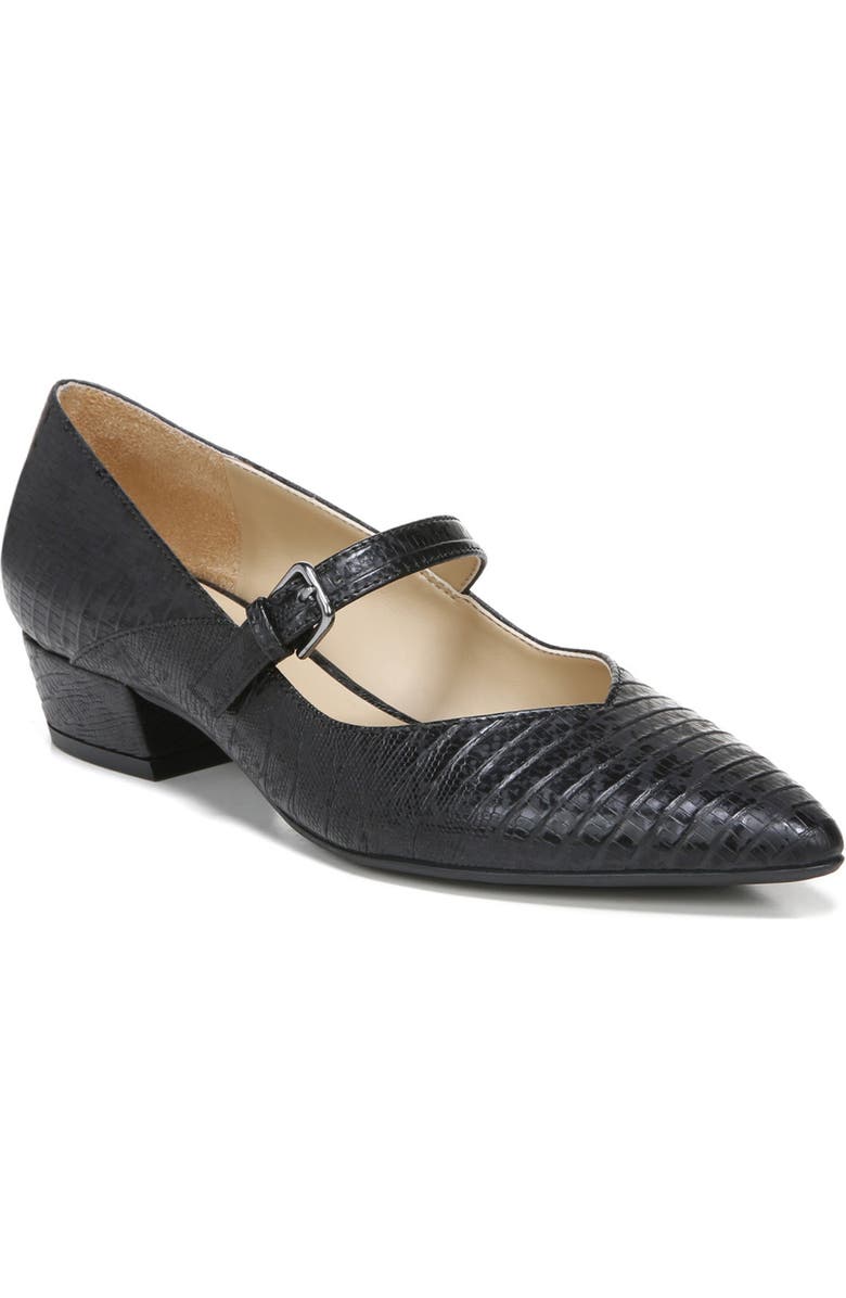 Naturalizer Florencia Croc Embossed Pointed Toe Flat, Main, color,