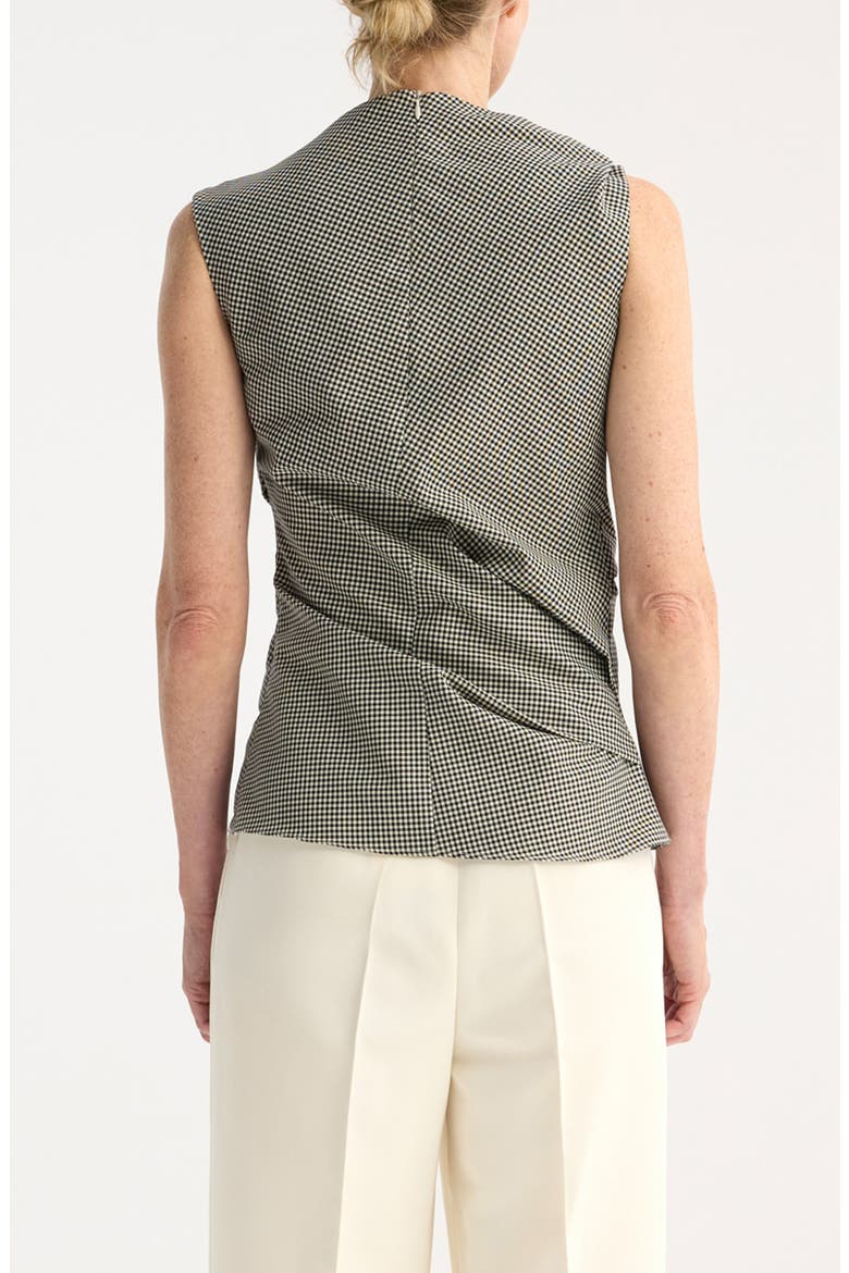 Mini Check Cowl Neck Sleeveless Wool Blend Top, Alternate, color, CREAM / BLACK SMALL CHECK