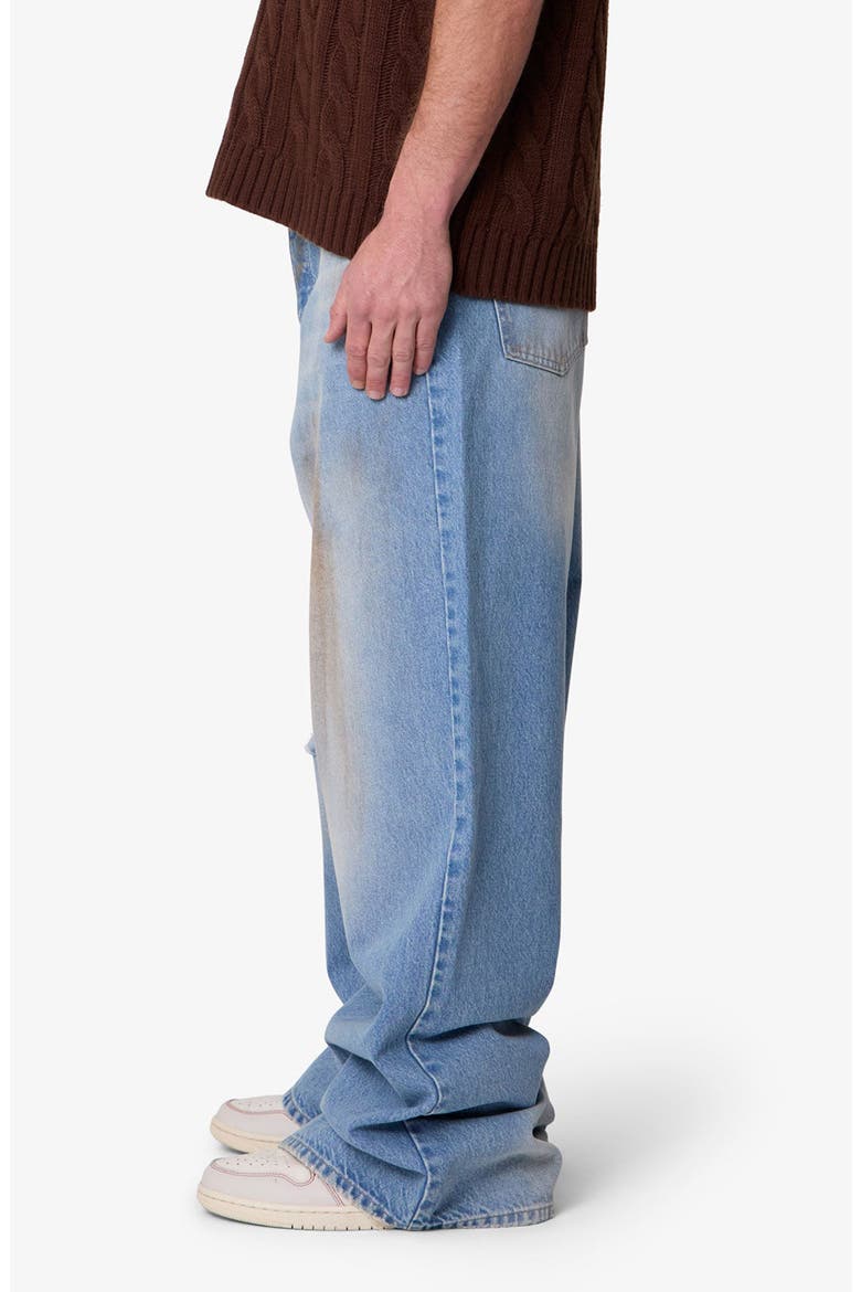 Baggy Distressed Rave Denim Jeans, Alternate, color, WASHED BLUE