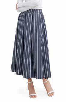 FREEMARKET Striped Midi Skirt