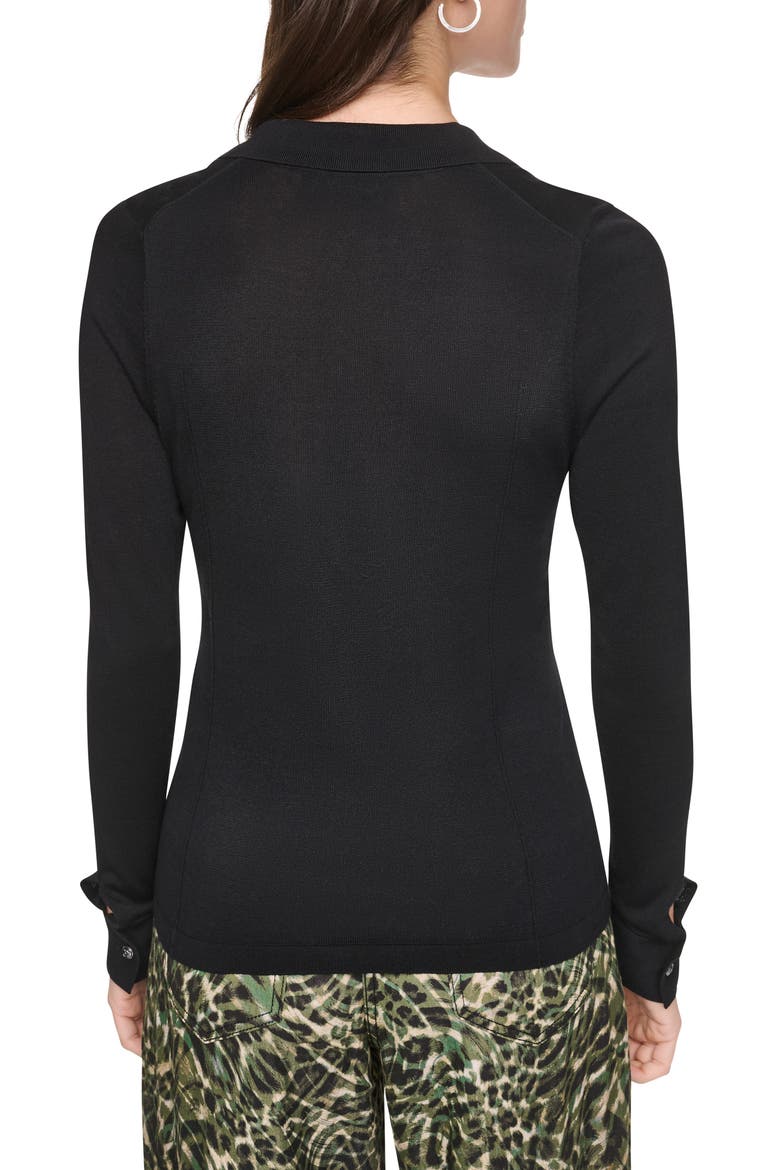 Colorblock Cotton Cardigan, Alternate, color, BLACK/BLACK