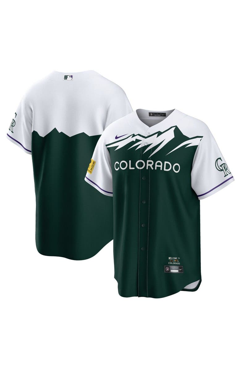 Nike Men's Nike Green Colorado Rockies City Connect Replica Team Jersey, Main, color, 