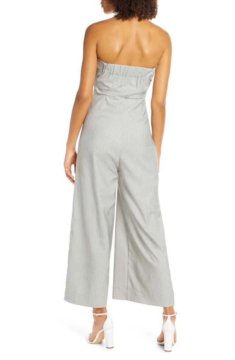 CAARA Brettin Herringbone Strapless Wide Leg Jumpsuit, Alternate, color,