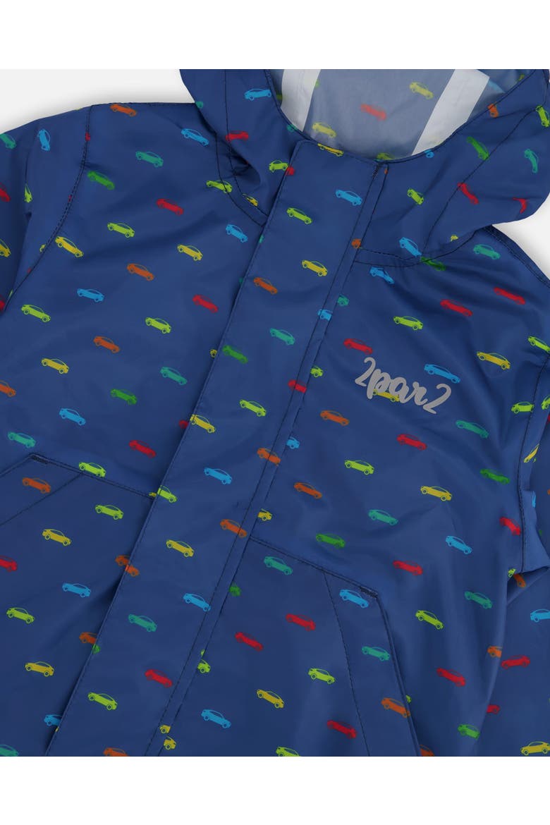 Packable Car Windbreaker in Polyester, Alternate, color, Blue Printed Cars
