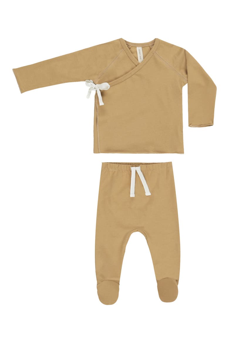 Kids' Wrap Top and Footed Pants Set, Main, color, HONEY